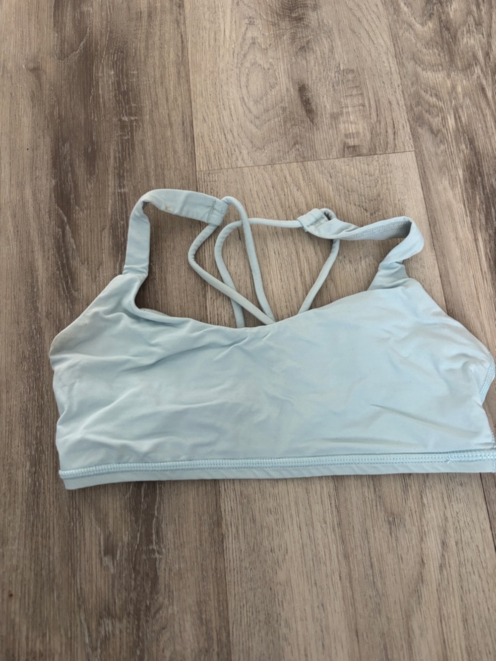 lululemon athletica Pale Blue Strappy Swim/Active Crop Top